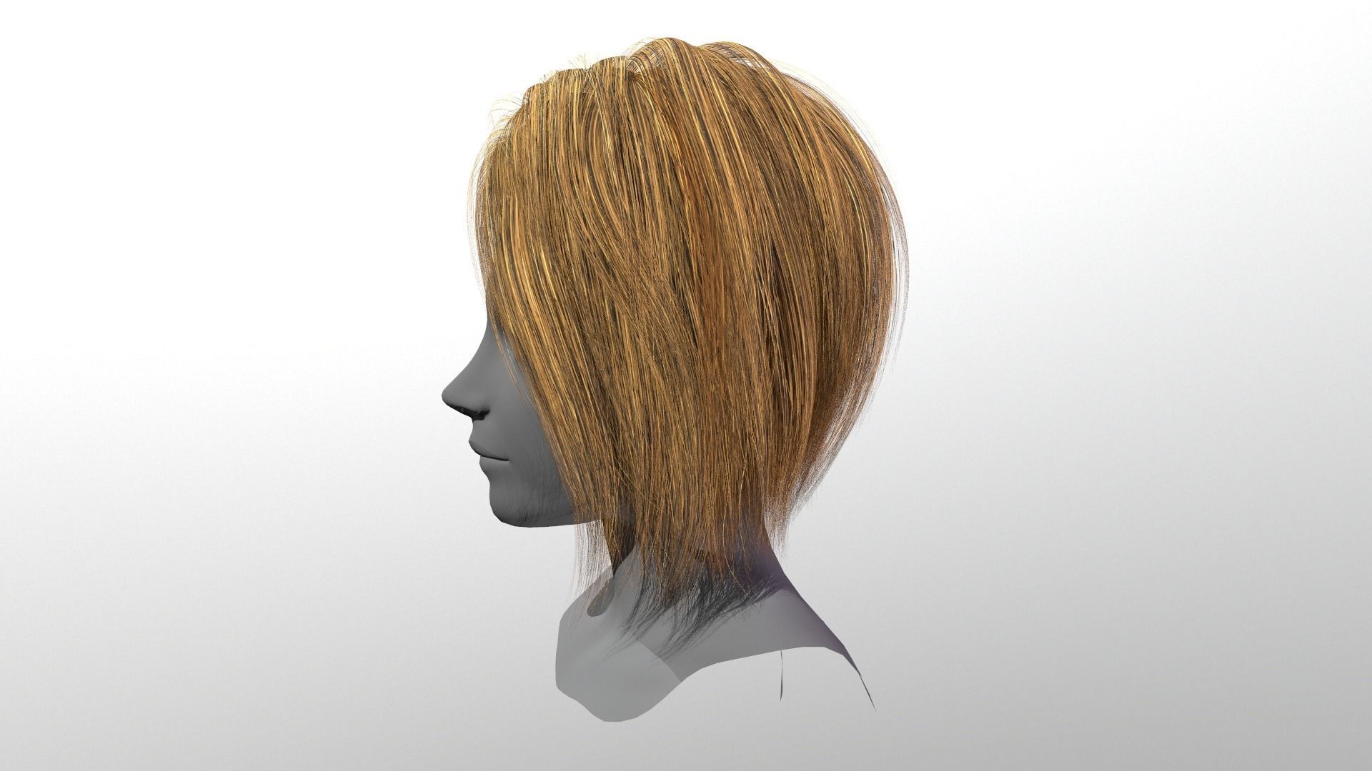 Character - Real Time Hairs Style A Low-poly 3D model_18