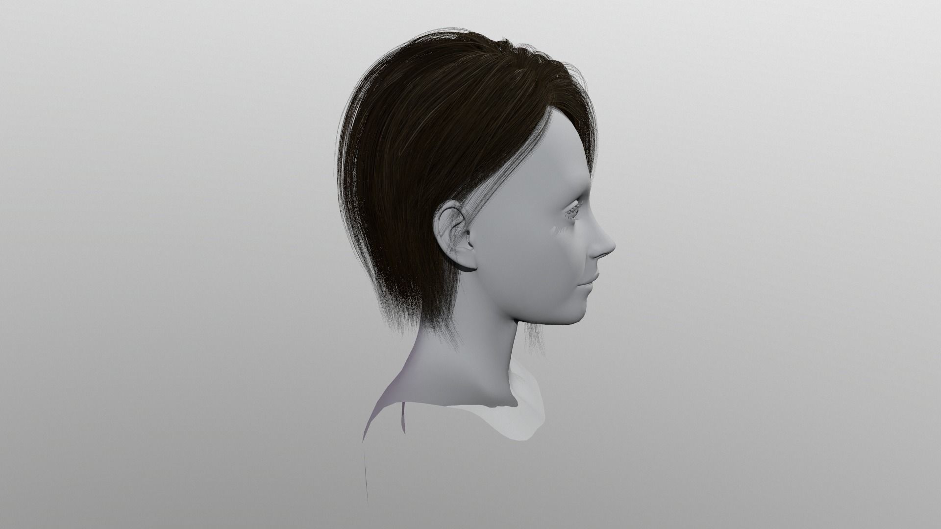 Character - Real Time Hairs Style A Low-poly 3D model_14