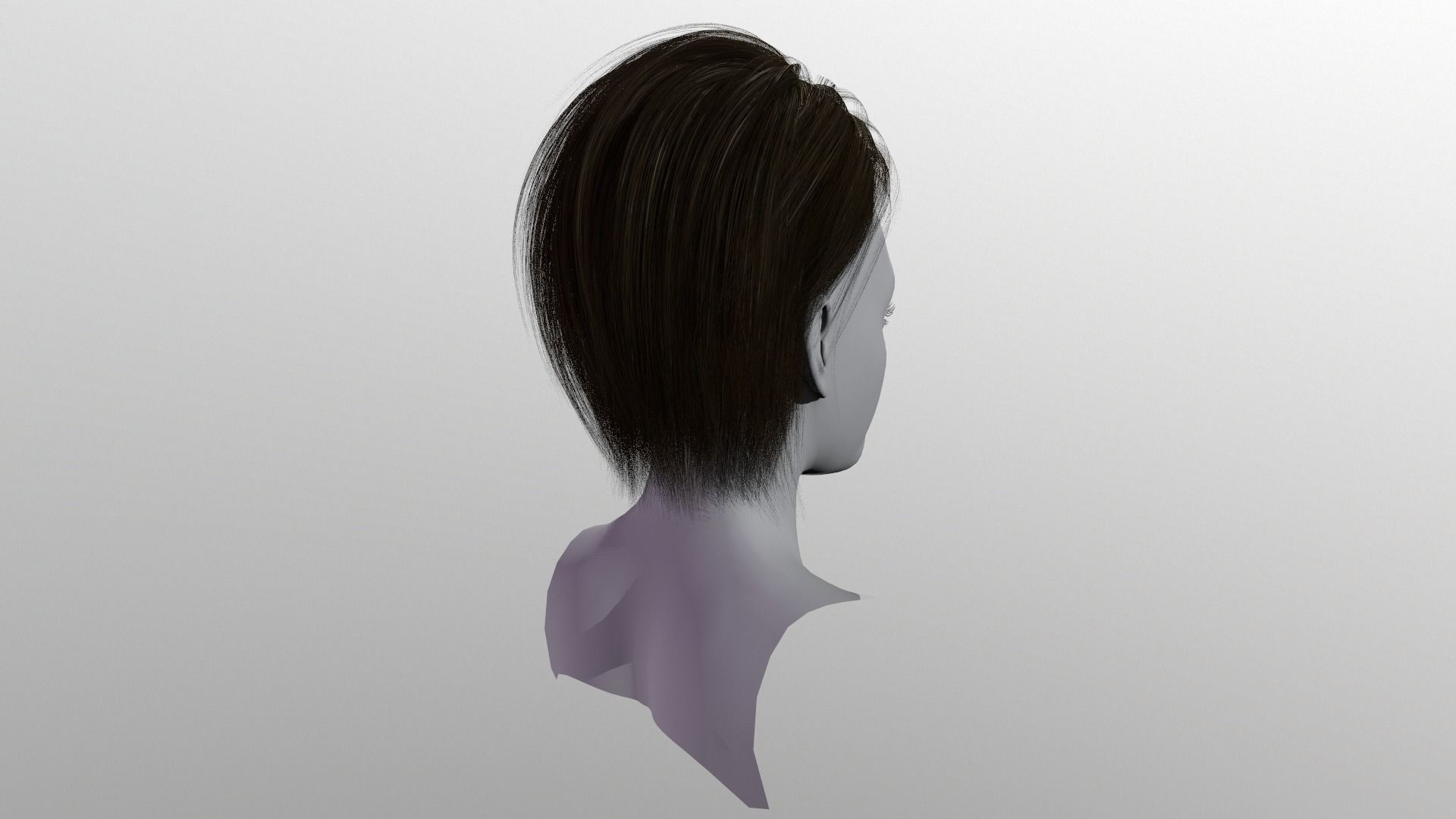 Character - Real Time Hairs Style A Low-poly 3D model_13