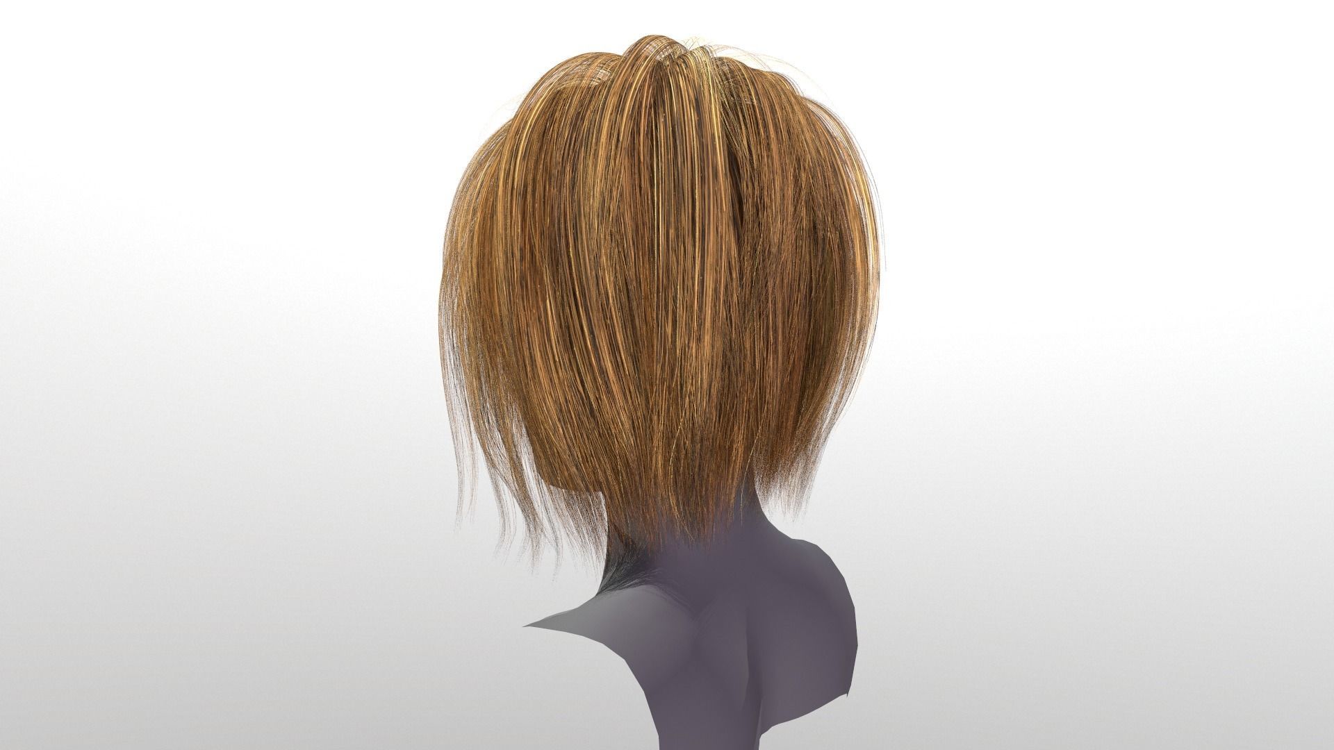 Character - Real Time Hairs Style A Low-poly 3D model_19