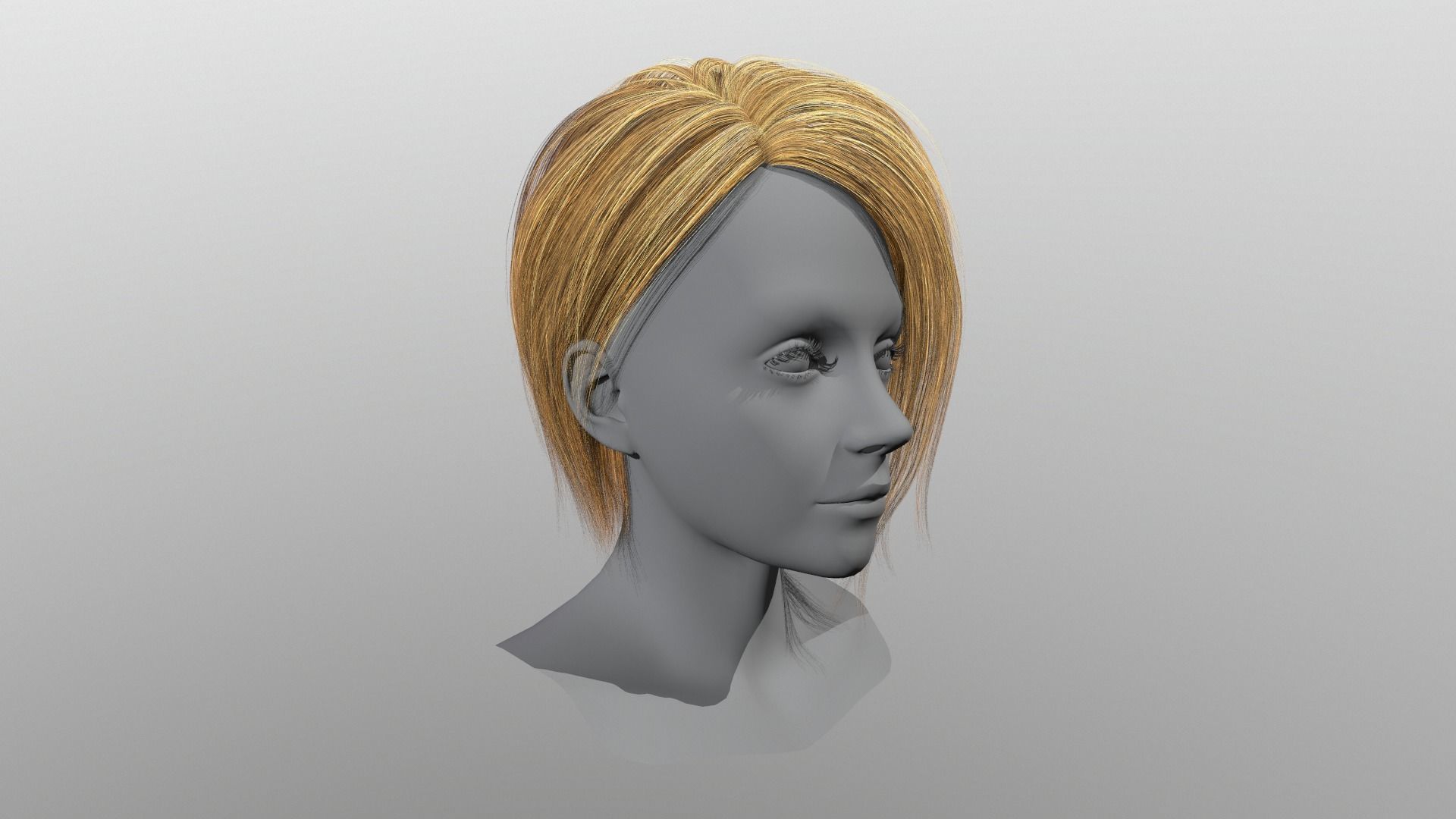 Character - Real Time Hairs Style A Low-poly 3D model_23