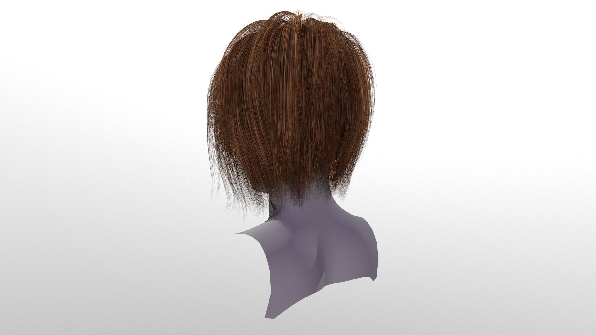 Character - Real Time Hairs Style A Low-poly 3D model_3