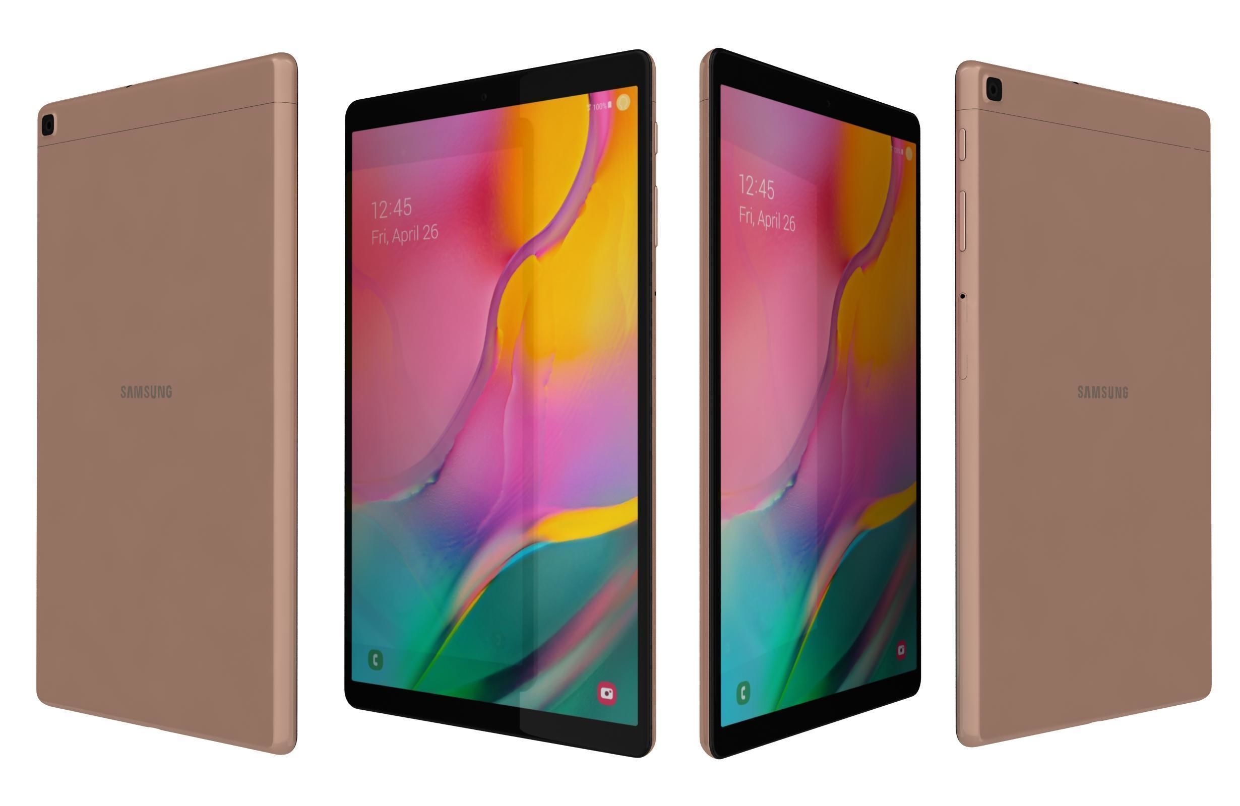 Samsung Galaxy Tab A 10 1 2019 Gold 3D model_1