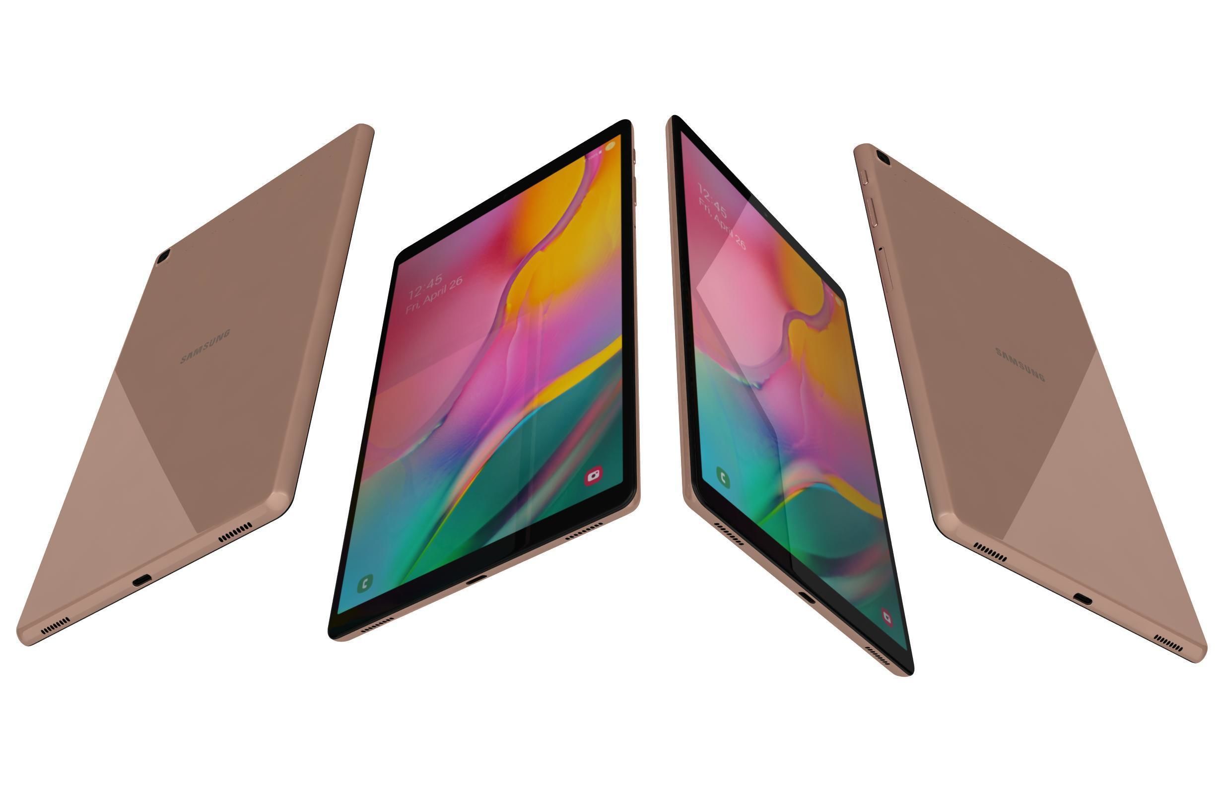 Samsung Galaxy Tab A 10 1 2019 Gold 3D model_3