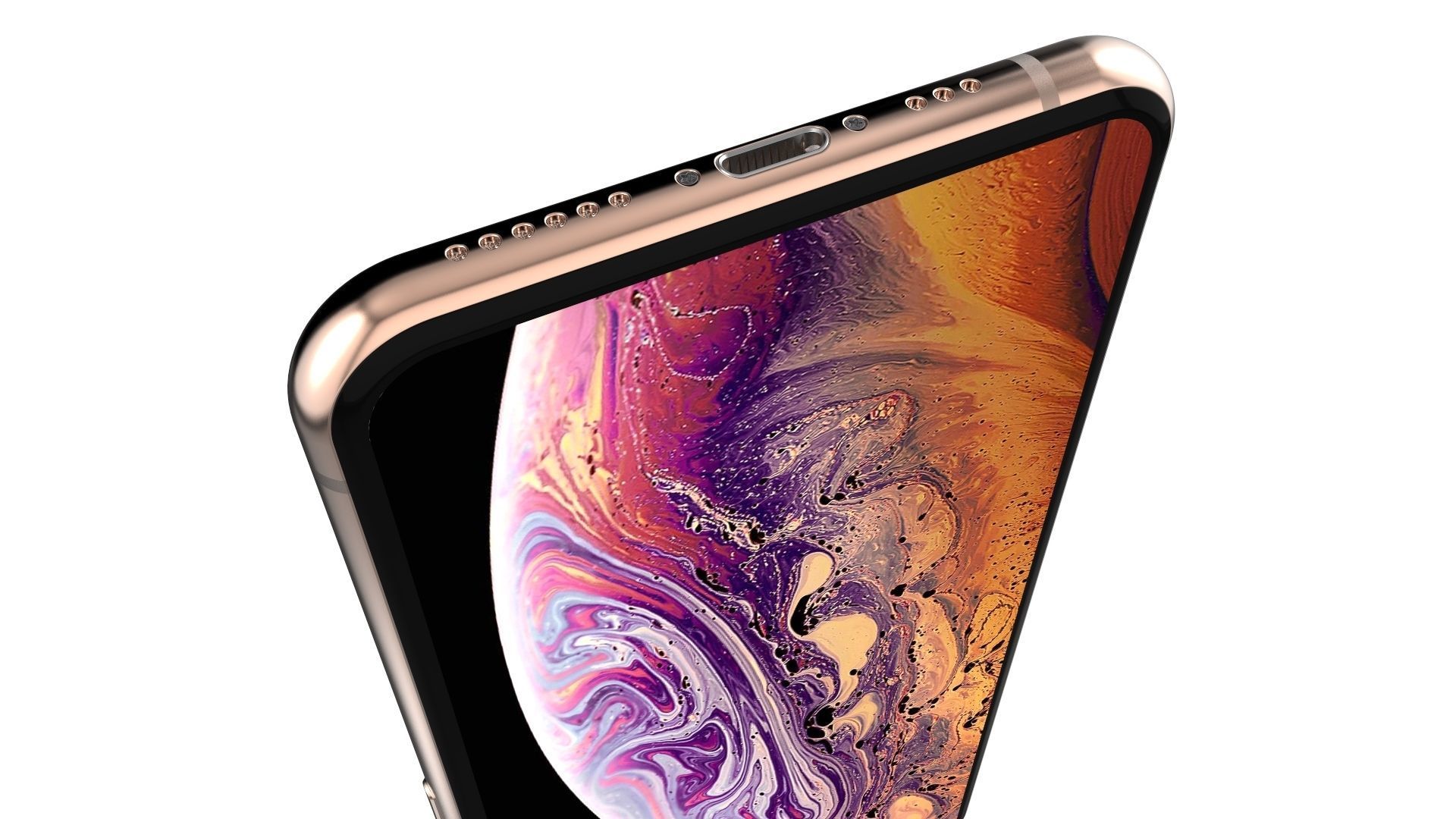 Apple iPhone XS Gold 3D model_14