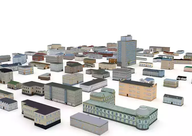 122 Buildings LowPoly Collection