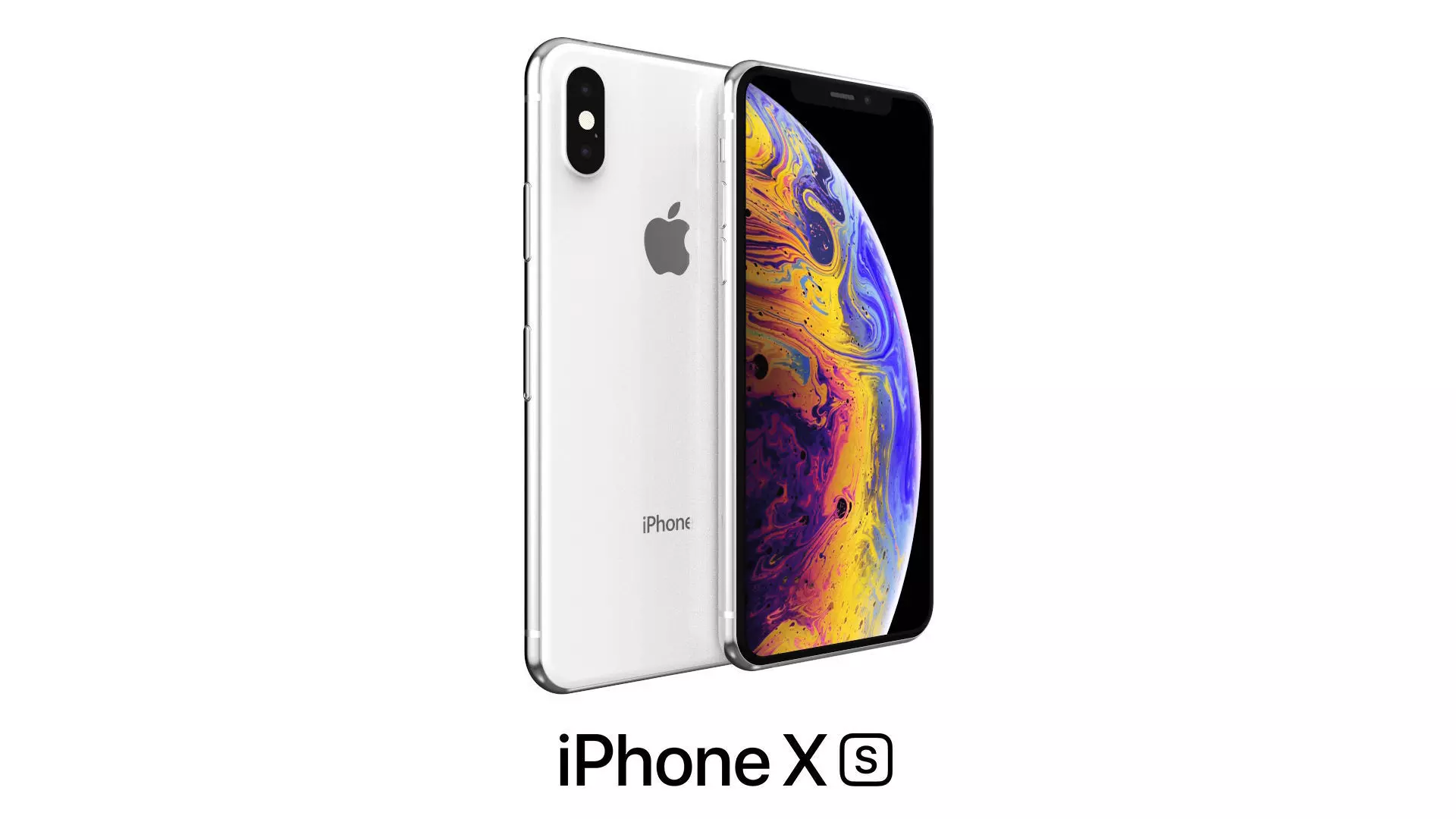 Apple iPhone XS White 3D model_0