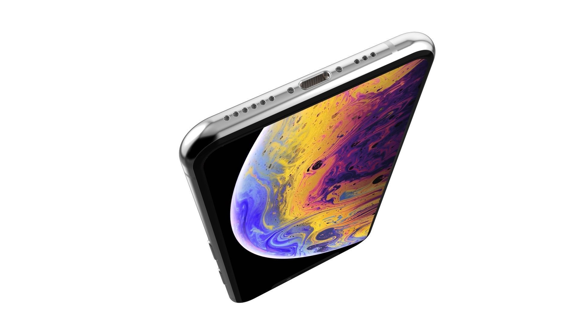 Apple iPhone XS White 3D model_15