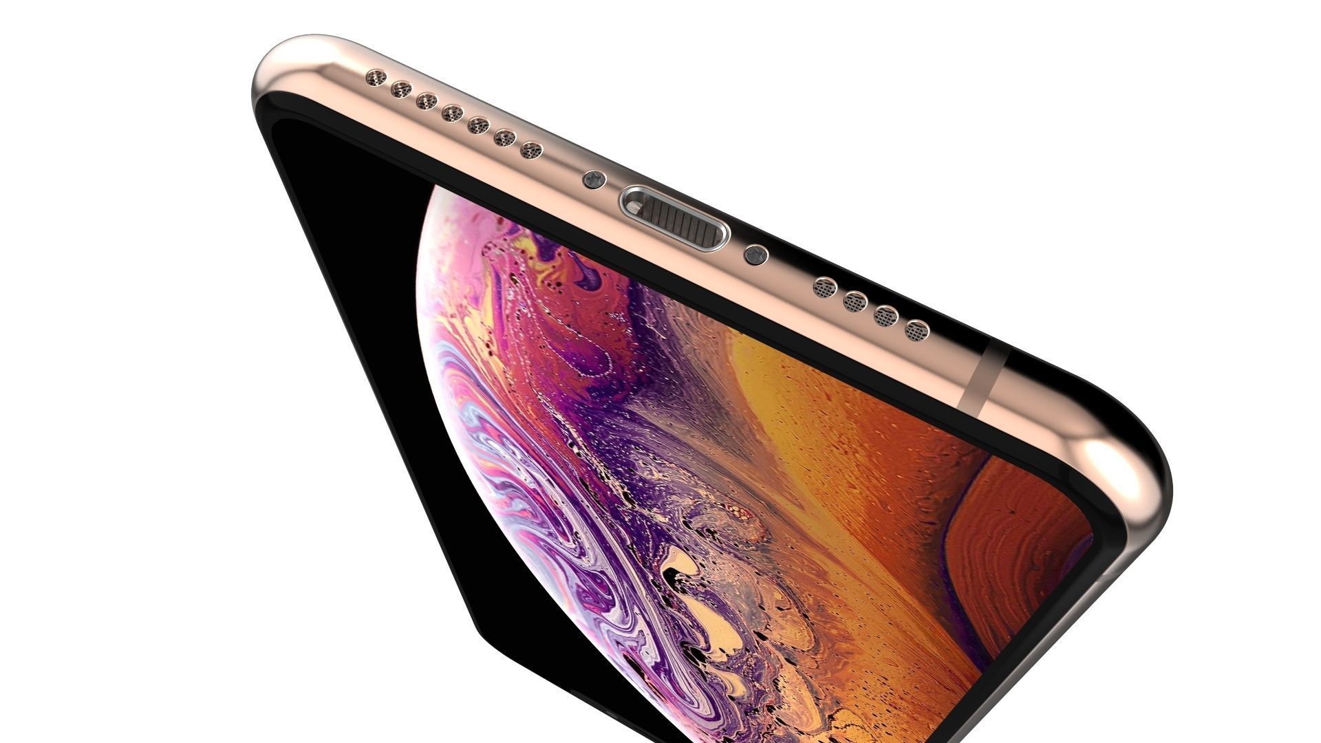 Apple iPhone XS Max Gold 3D model_13