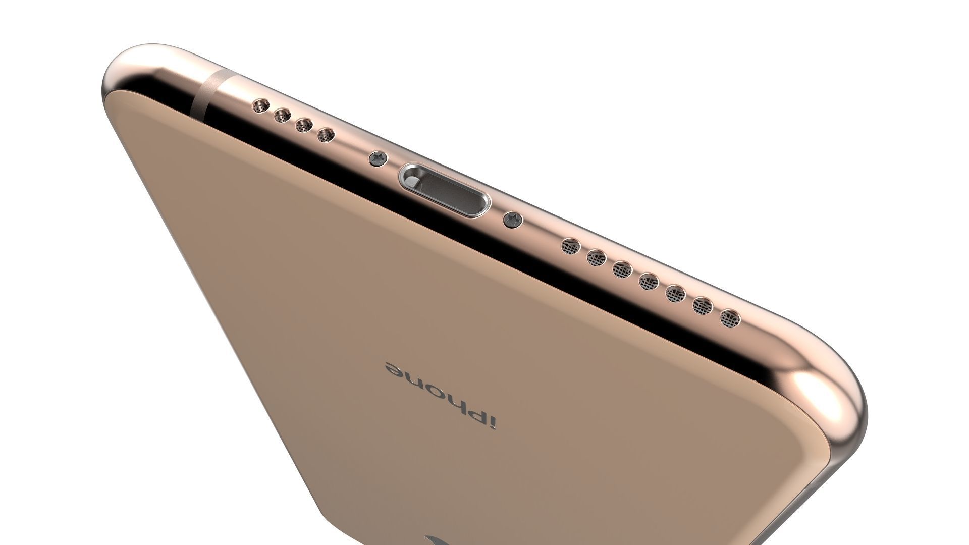 Apple iPhone XS Max Gold 3D model_14