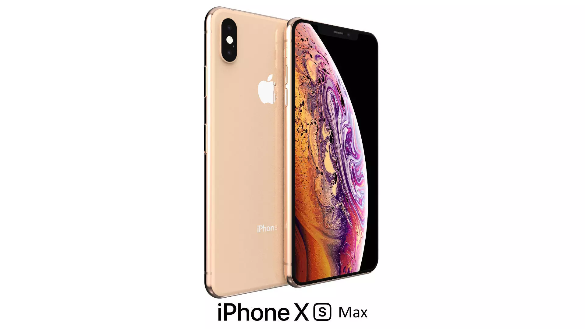 Apple iPhone XS Max Gold 3D model_0