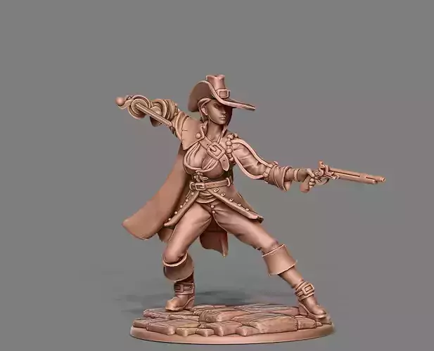 Musketeer - Clemence - 35mm scale 3D print model