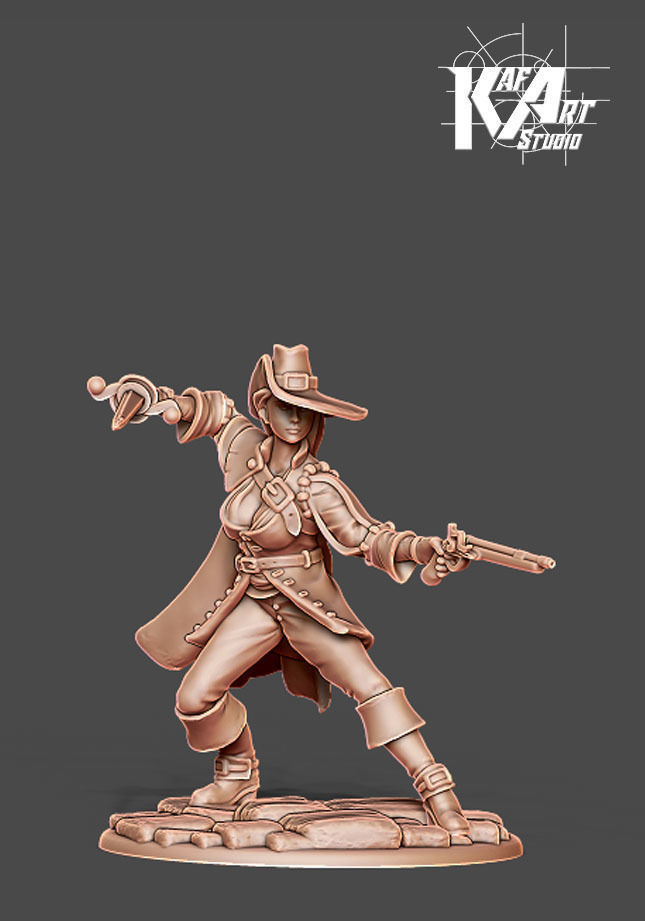 Musketeer - Clemence - 35mm scale 3D print model_14