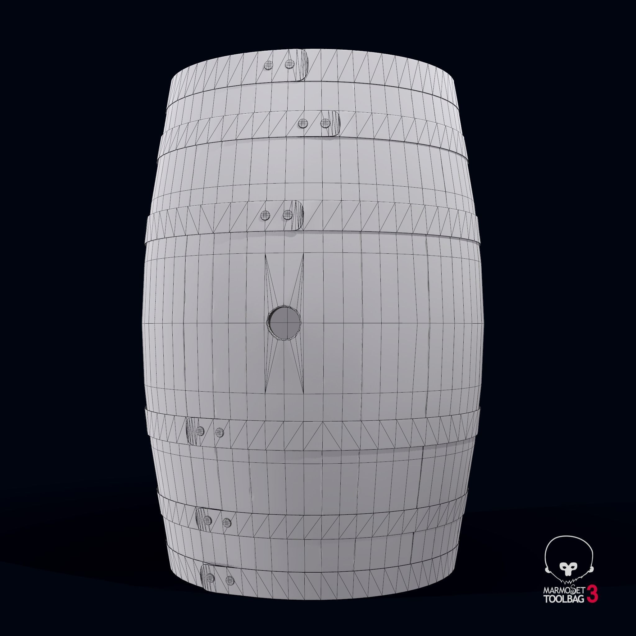 Old Whiskey Barrel Free low-poly 3D model_6