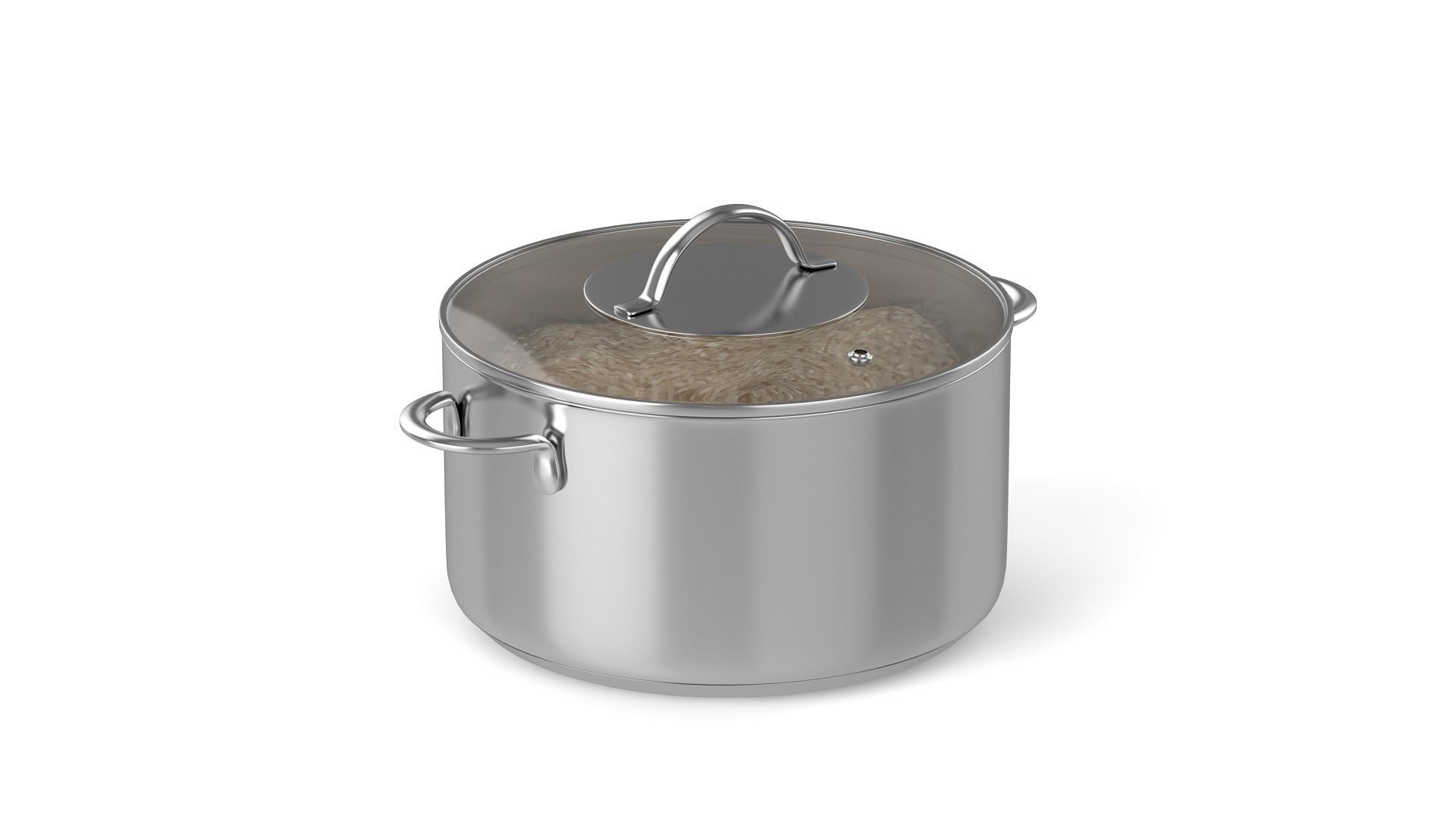 Cooking pots Low-poly 3D model_8