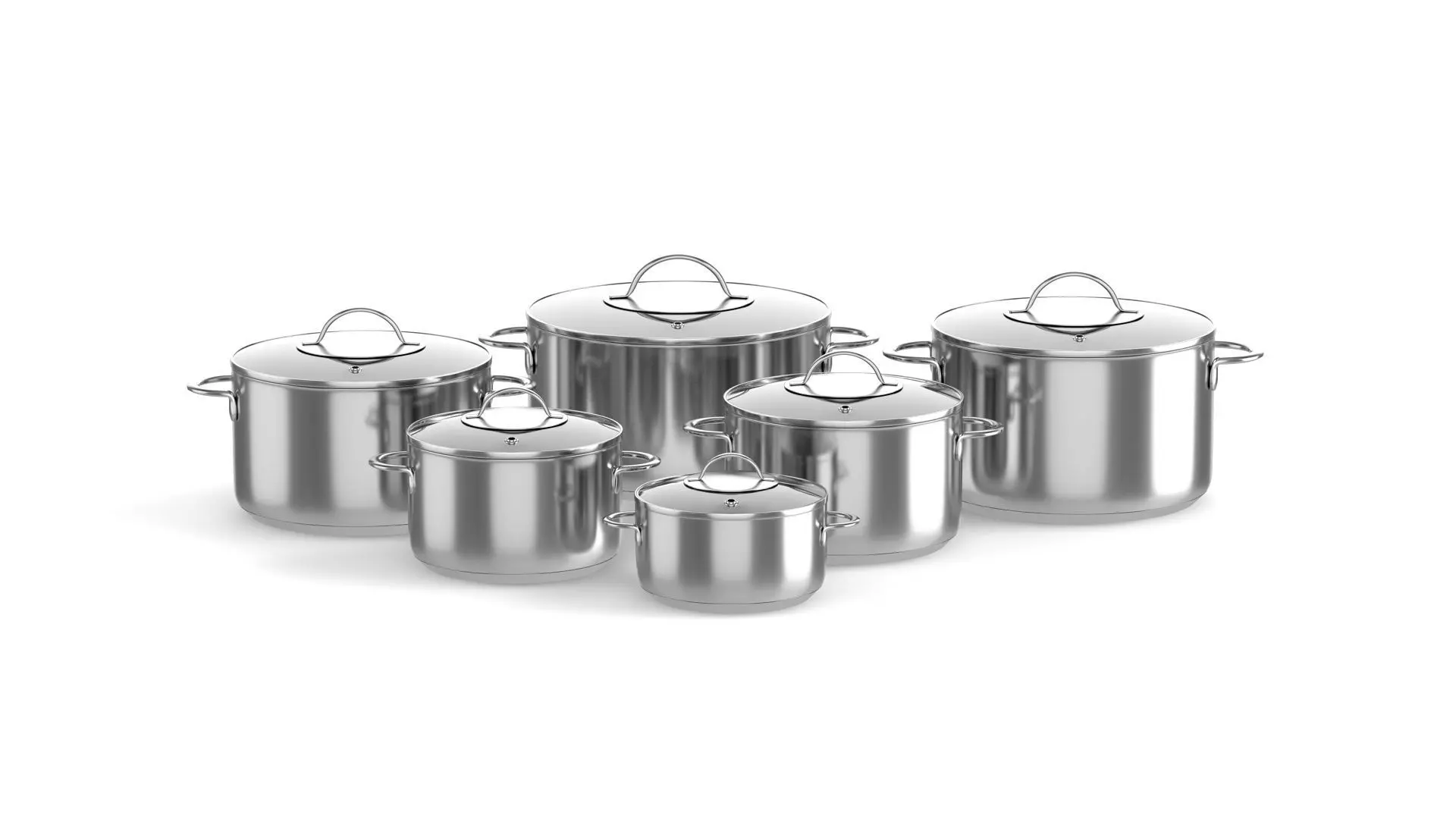 Cooking pots Low-poly 3D model_0