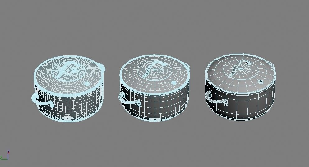 Cooking pots Low-poly 3D model_25