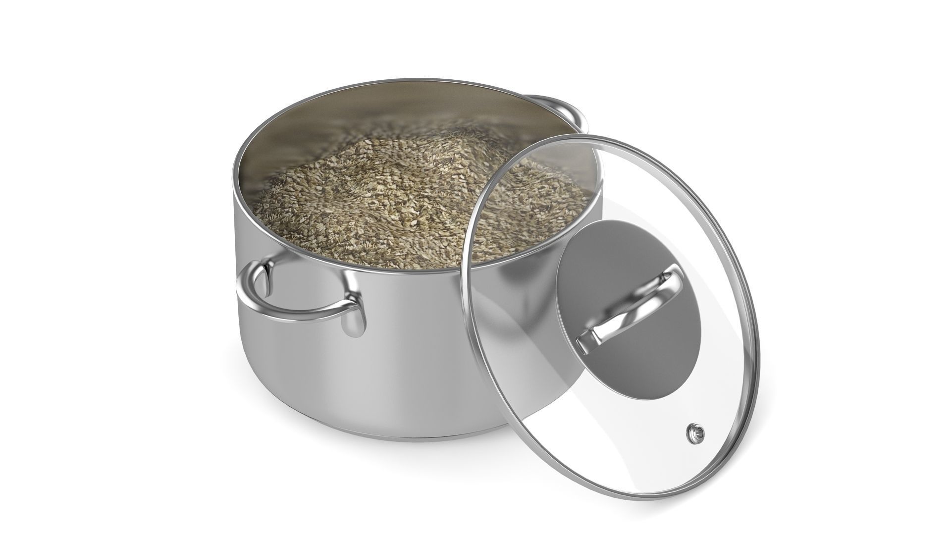 Cooking pots Low-poly 3D model_6