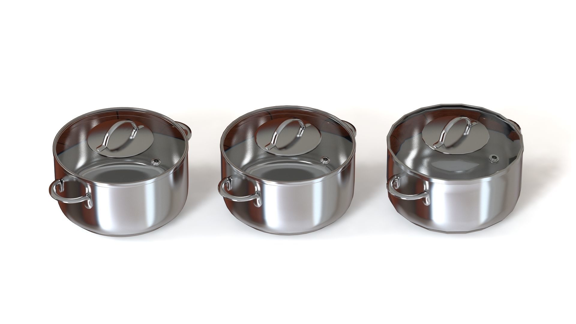 Cooking pots Low-poly 3D model_19