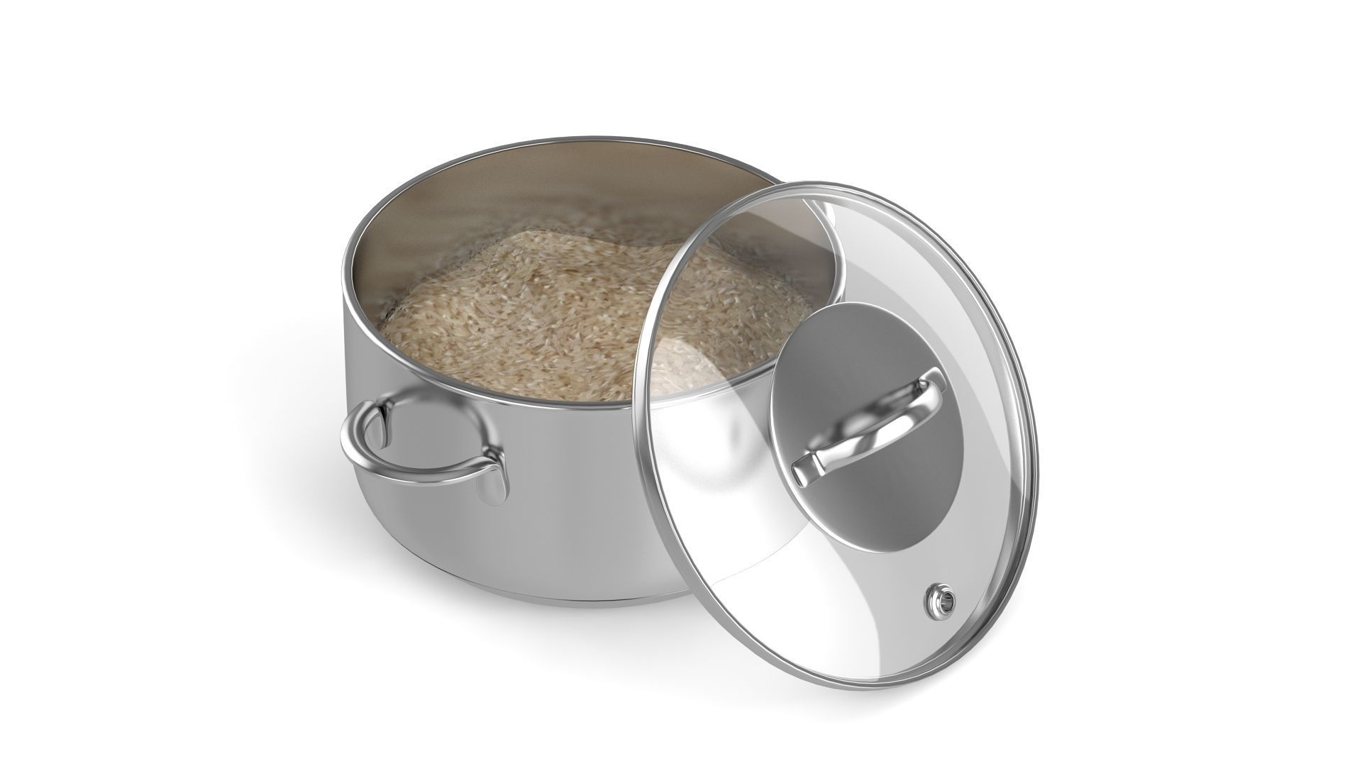 Cooking pots Low-poly 3D model_3