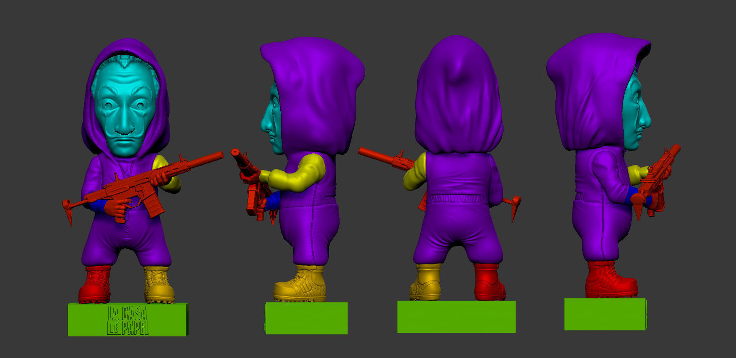 casa de papel   chibi 3D print model_4