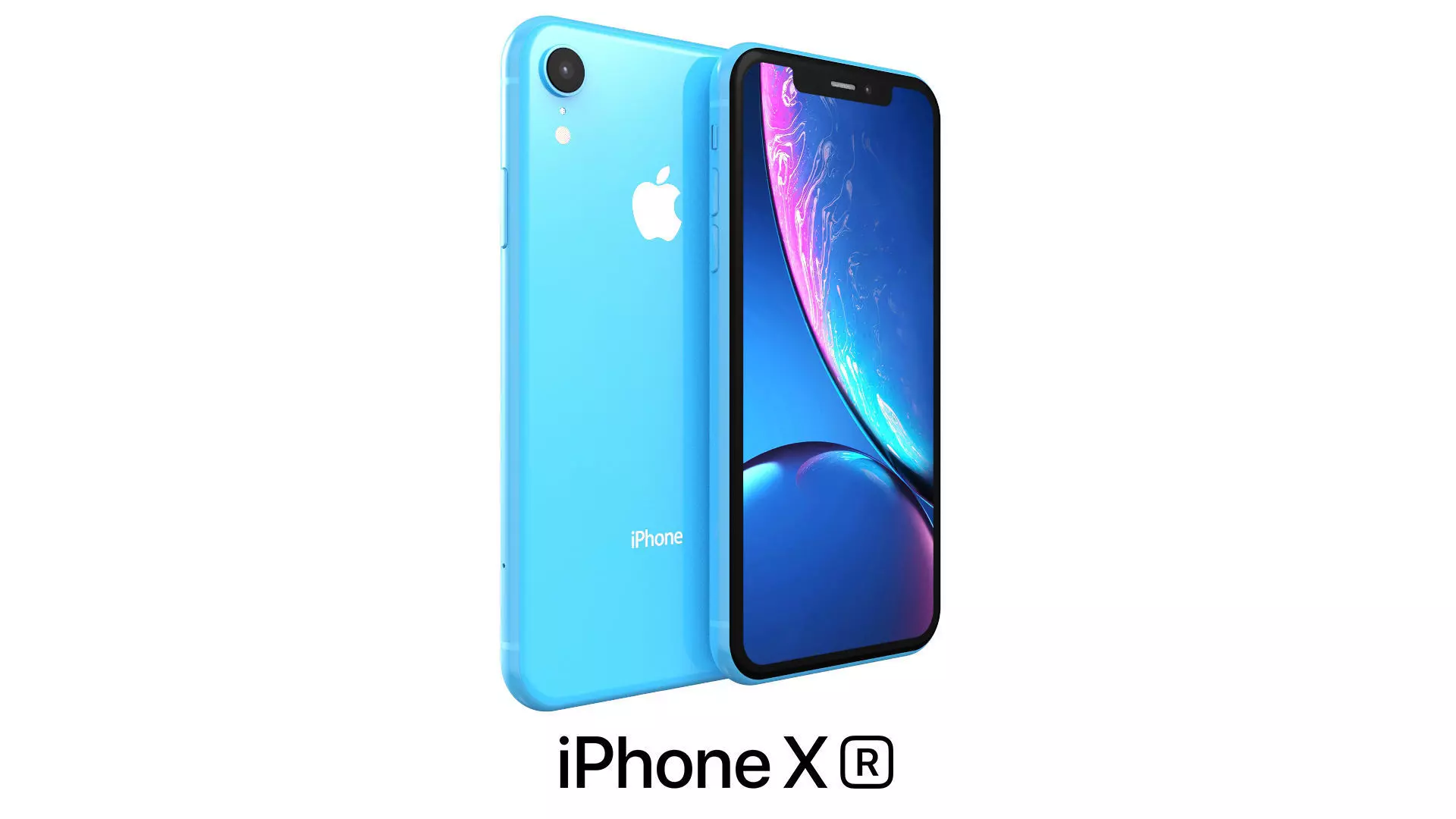 Apple iPhone XR Blue 3D model_0