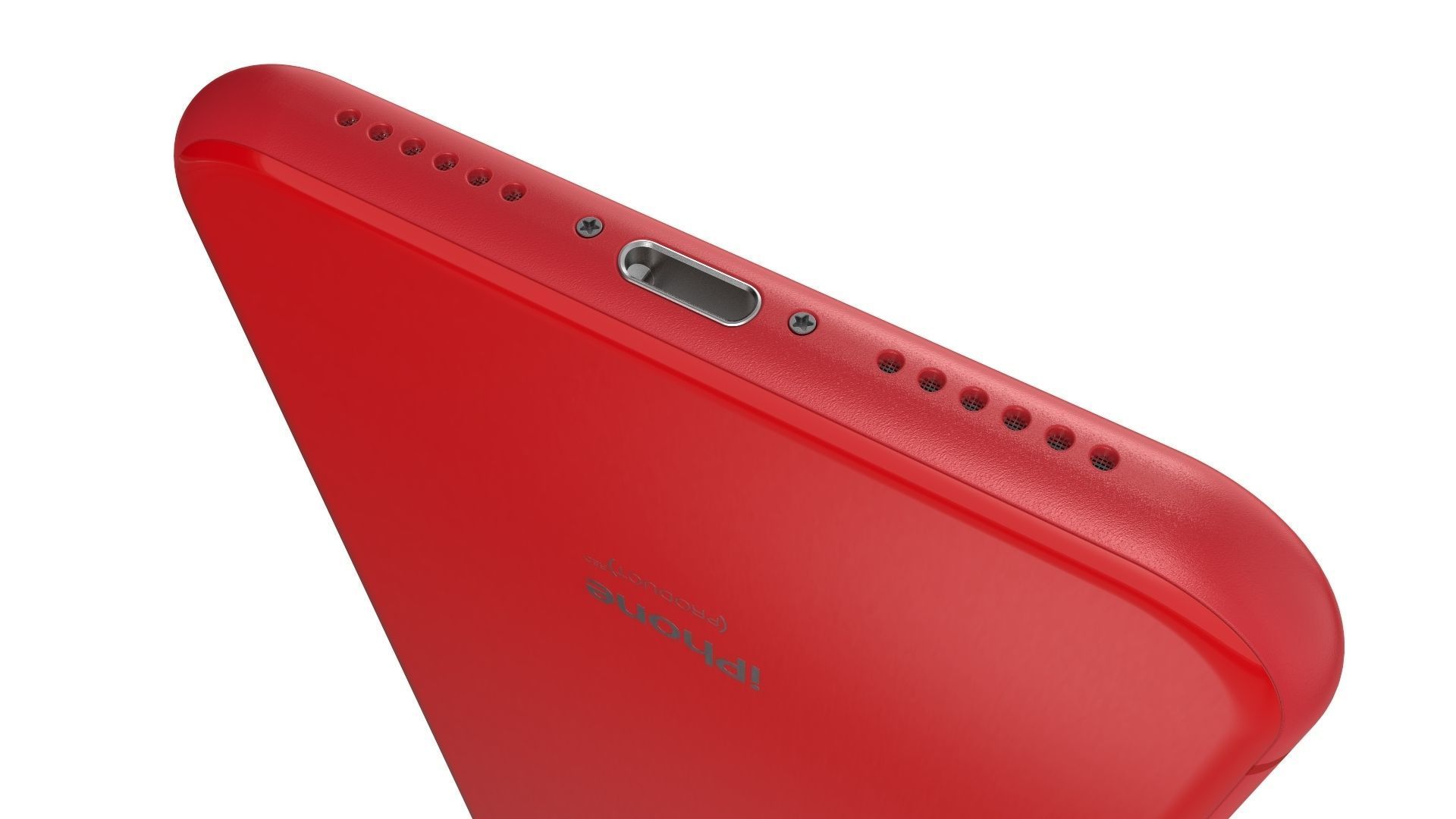 Apple iPhone XR Red 3D model_14