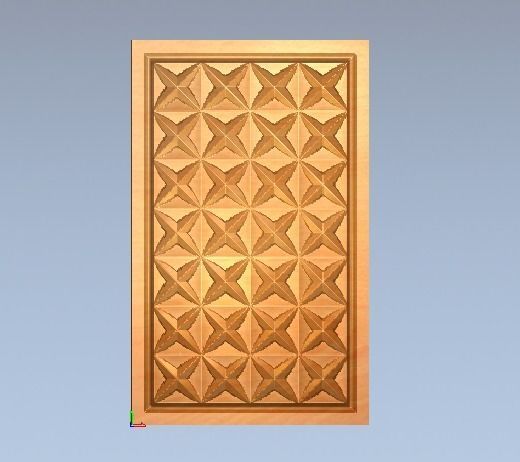 doorway metal plate with pattern 3D model_1