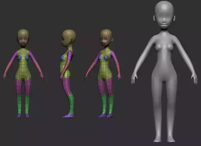 Base Mesh Girl Cartoon