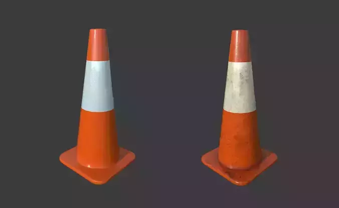 Traffic Cone 1  Low-poly 3D model