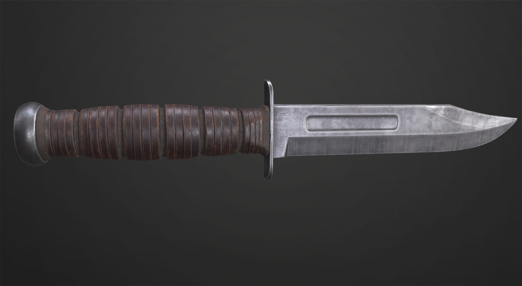 KA BAR Fighting Knife PBR 4k Texture VR - AR Low-poly 3D model_3