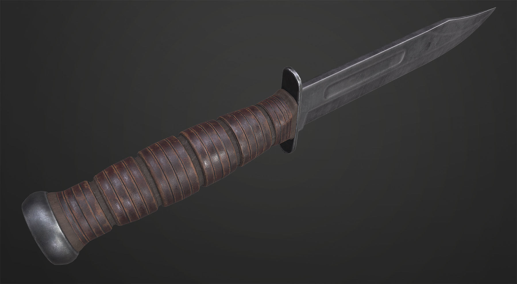 KA BAR Fighting Knife PBR 4k Texture VR - AR Low-poly 3D model_2