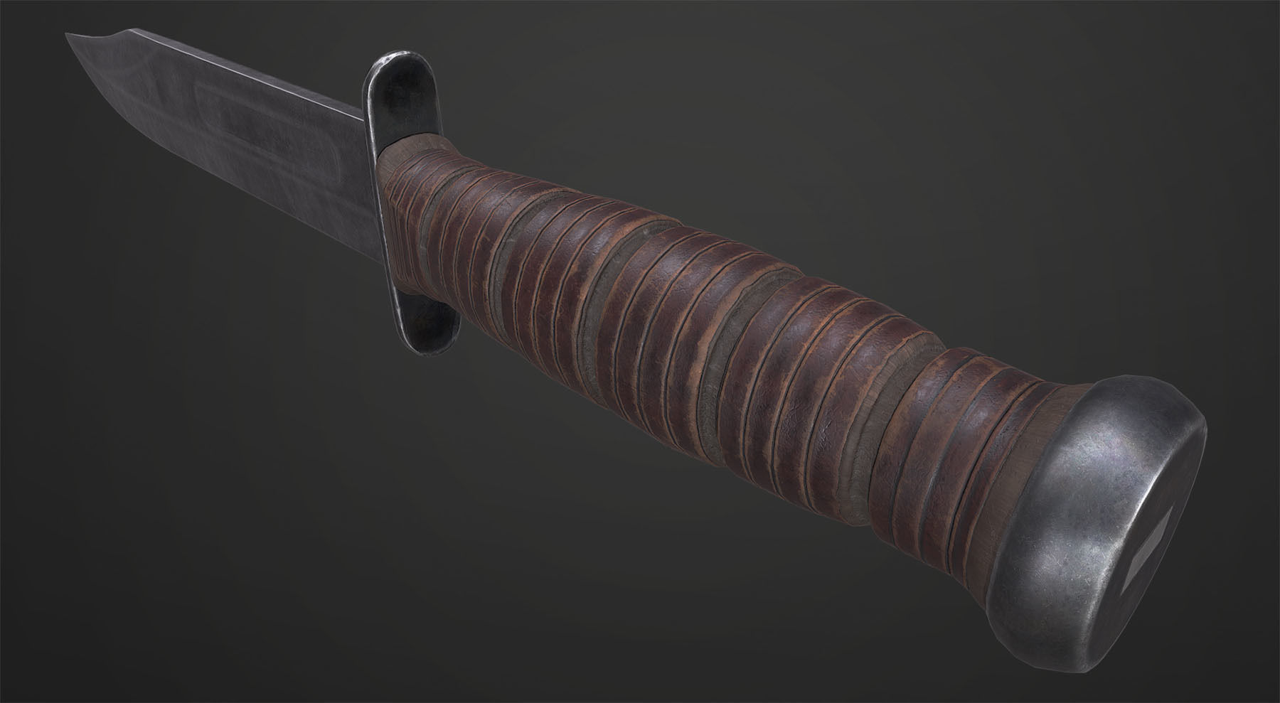 KA BAR Fighting Knife PBR 4k Texture VR - AR Low-poly 3D model_4