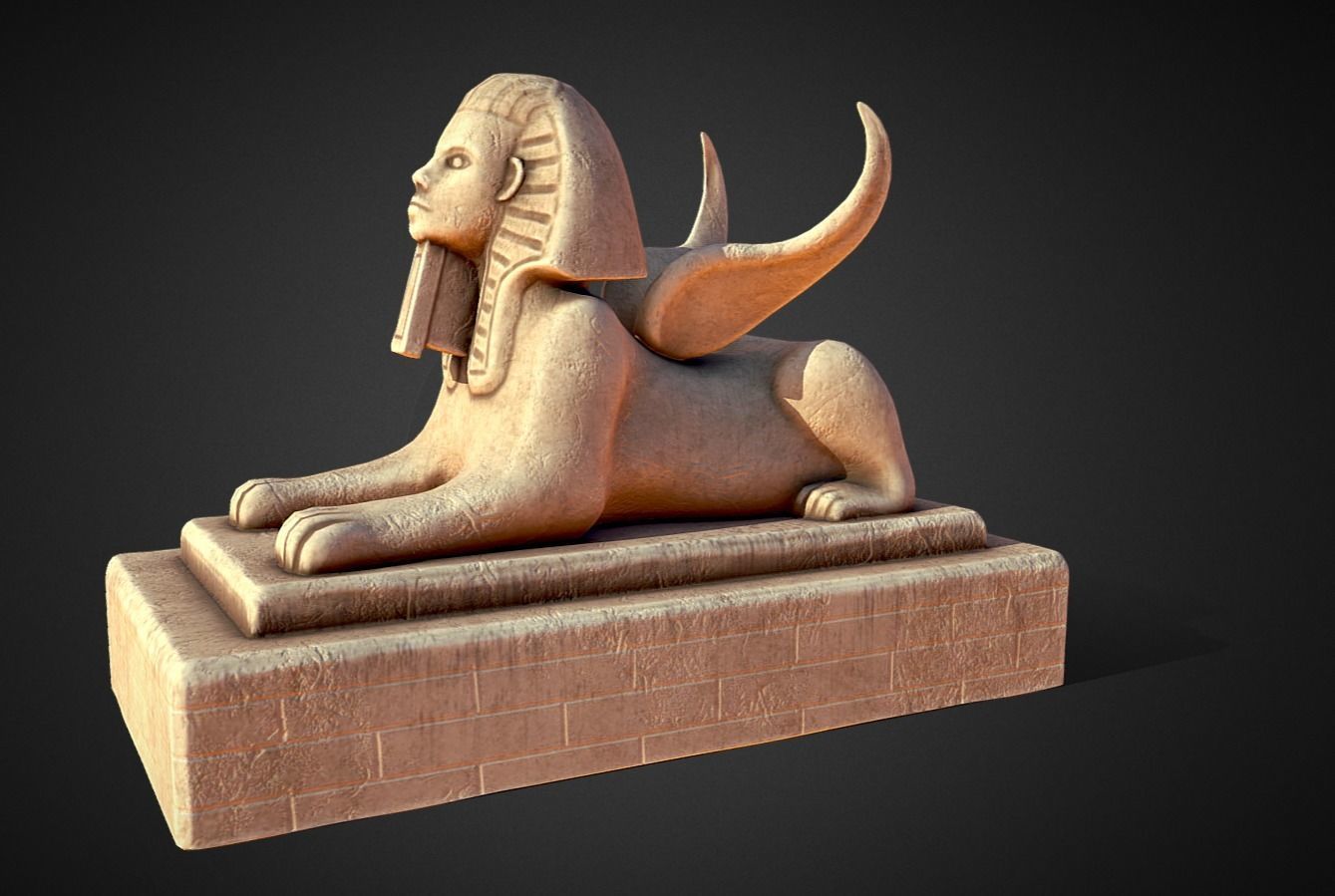 Egypt Sphynx  3D model_2