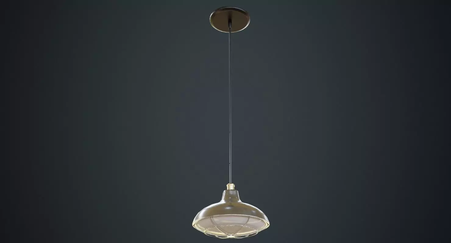 Hanging Lamp 5B Low-poly 3D model_0