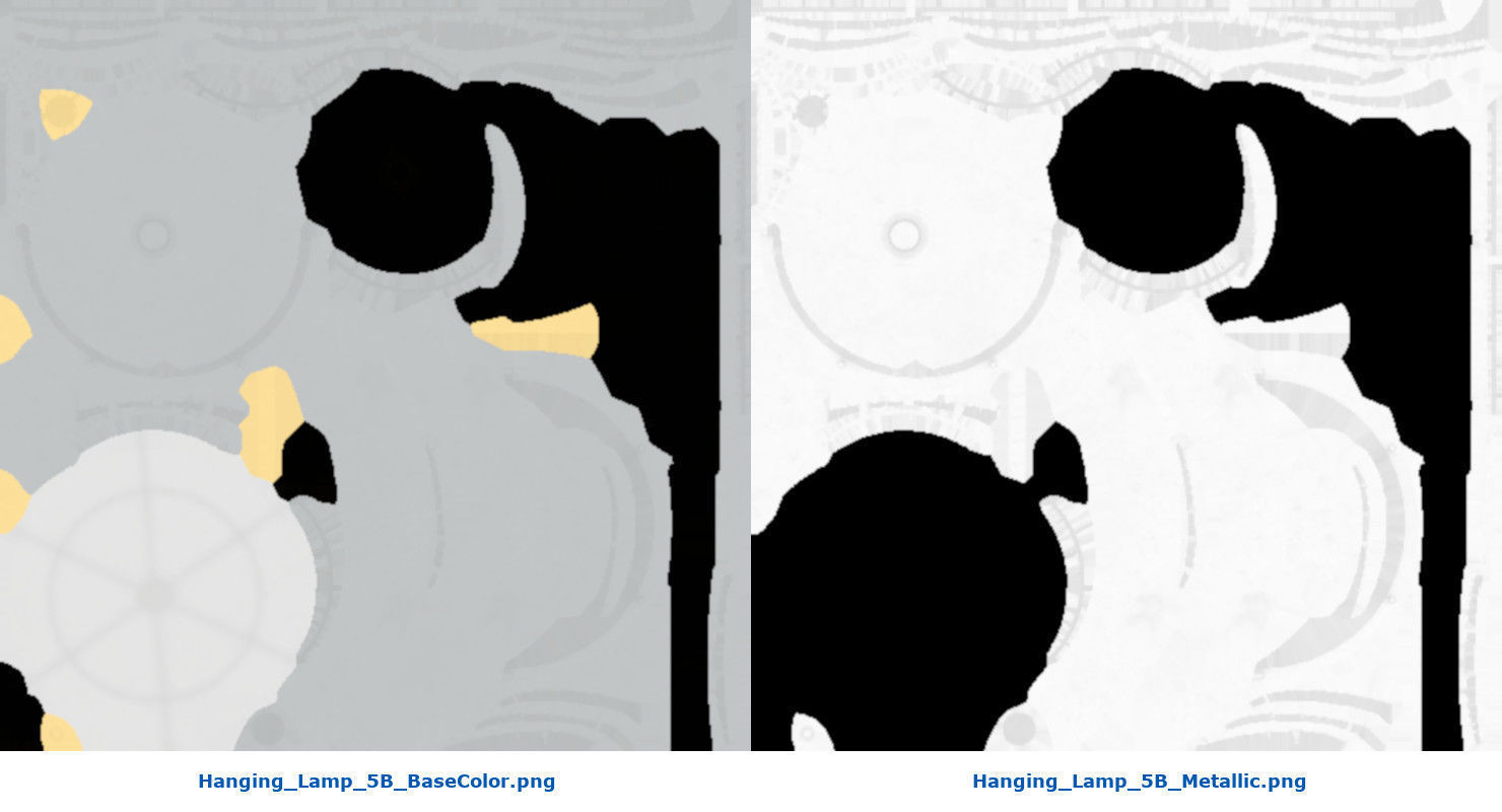 Hanging Lamp 5B Low-poly 3D model_7