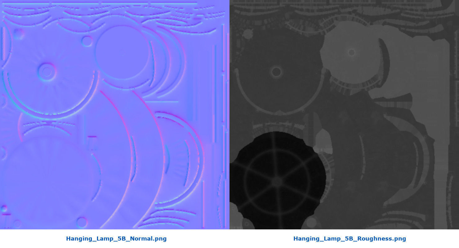 Hanging Lamp 5B Low-poly 3D model_8