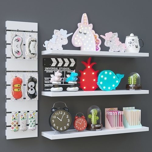 set of souvenirs and decor 3D model