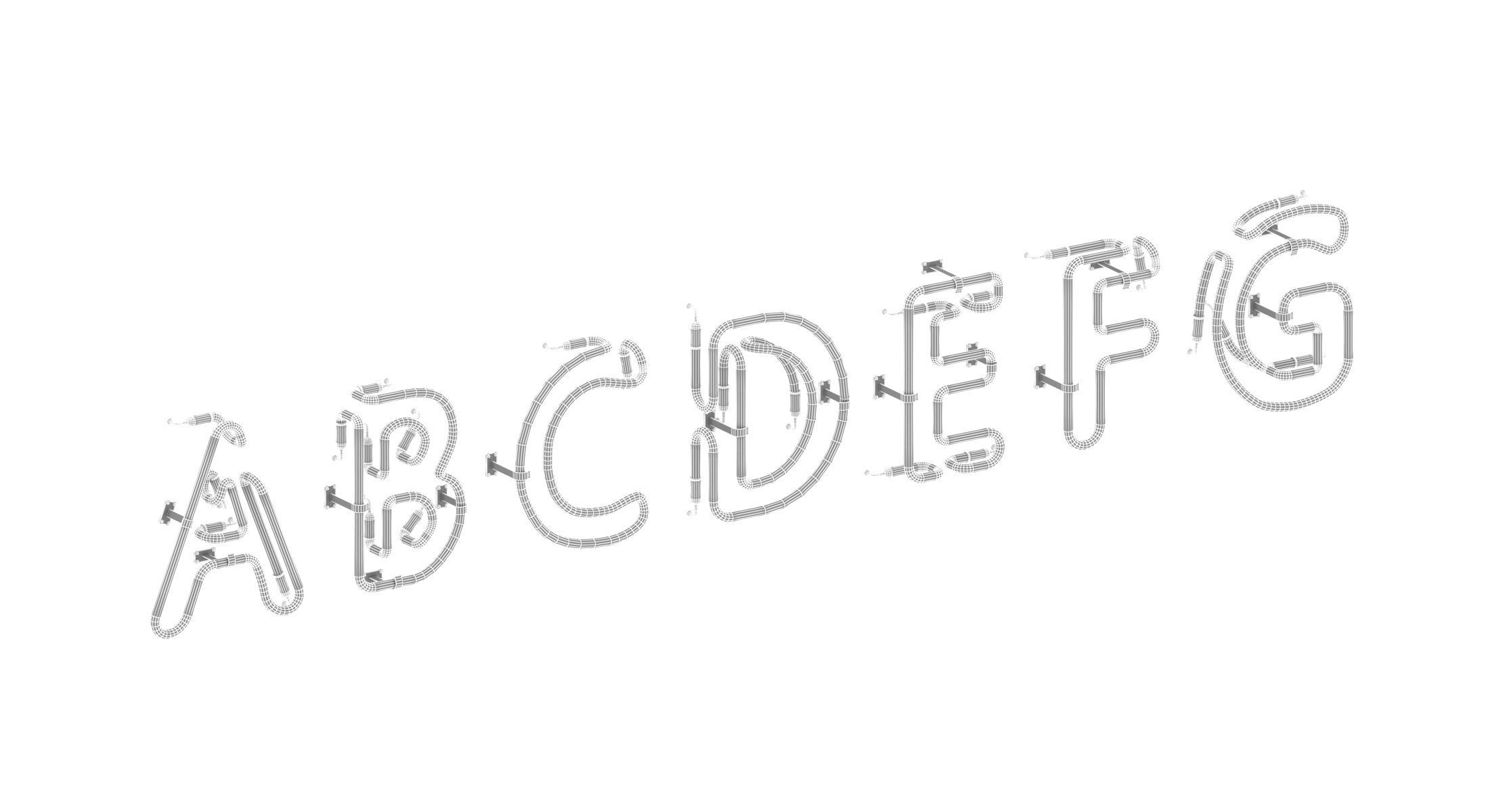 Neon Alphabet 2 3D model_9