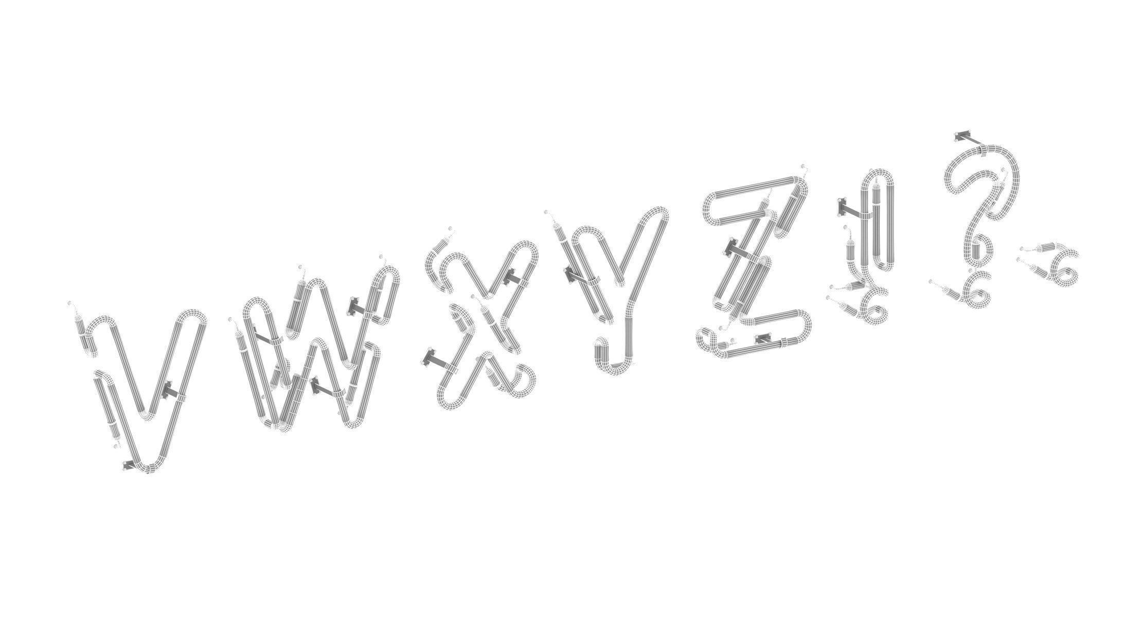 Neon Alphabet 2 3D model_12