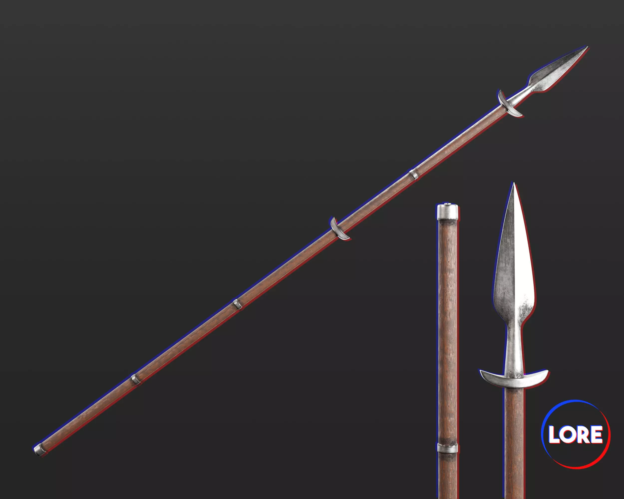 Medieval Common Weapon Spear Low-poly 3D model