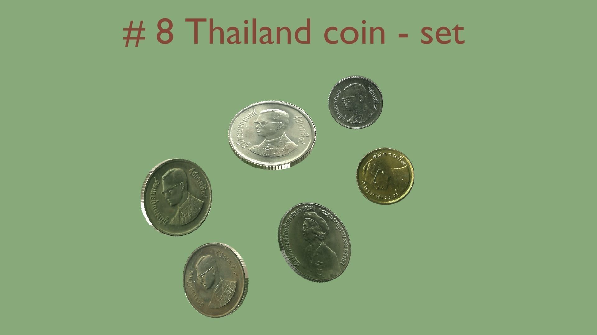 Thailand pbr - textured coin - set model  - 8 3D model_2
