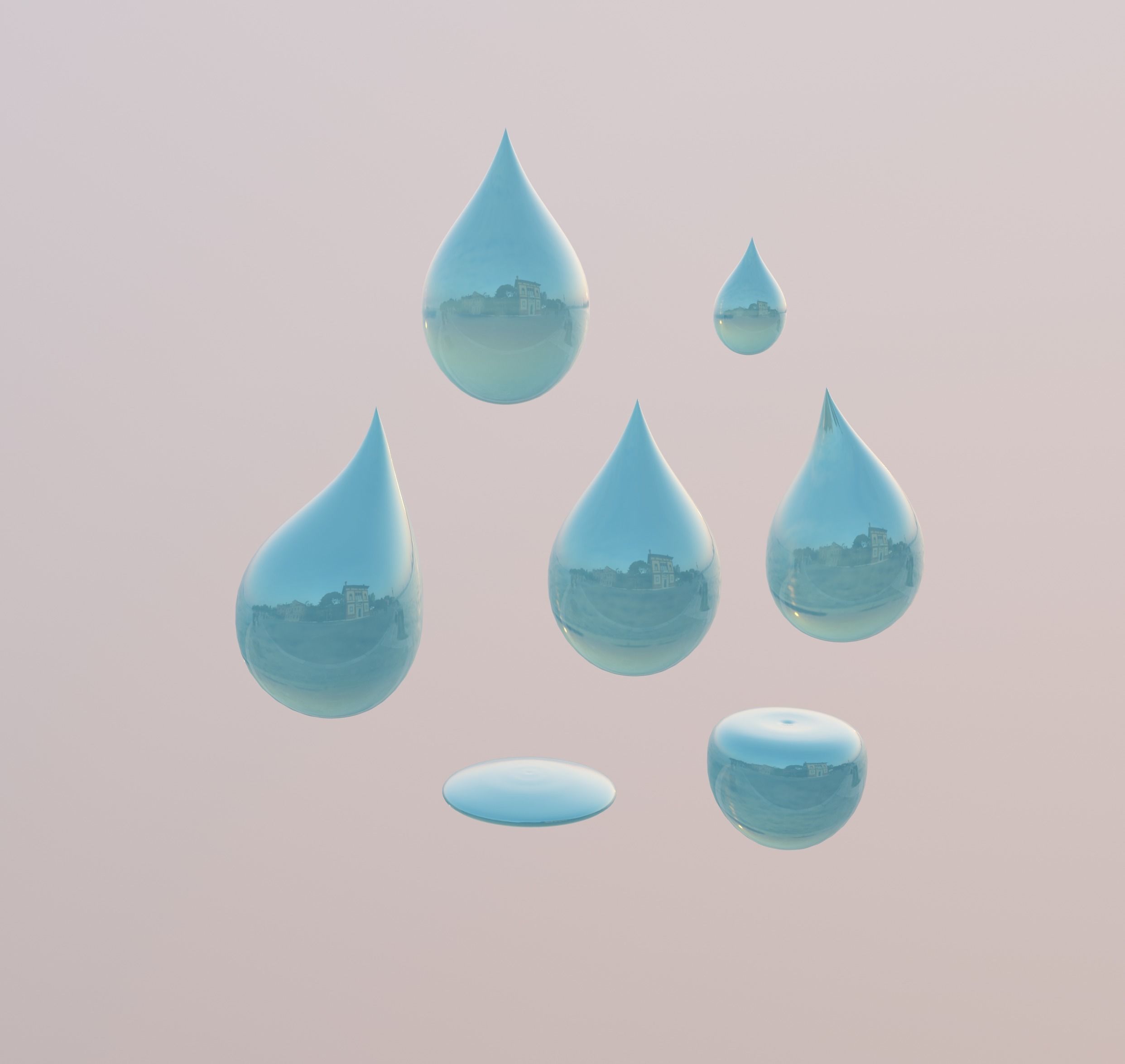 Droplet with Shapes 3D model_1