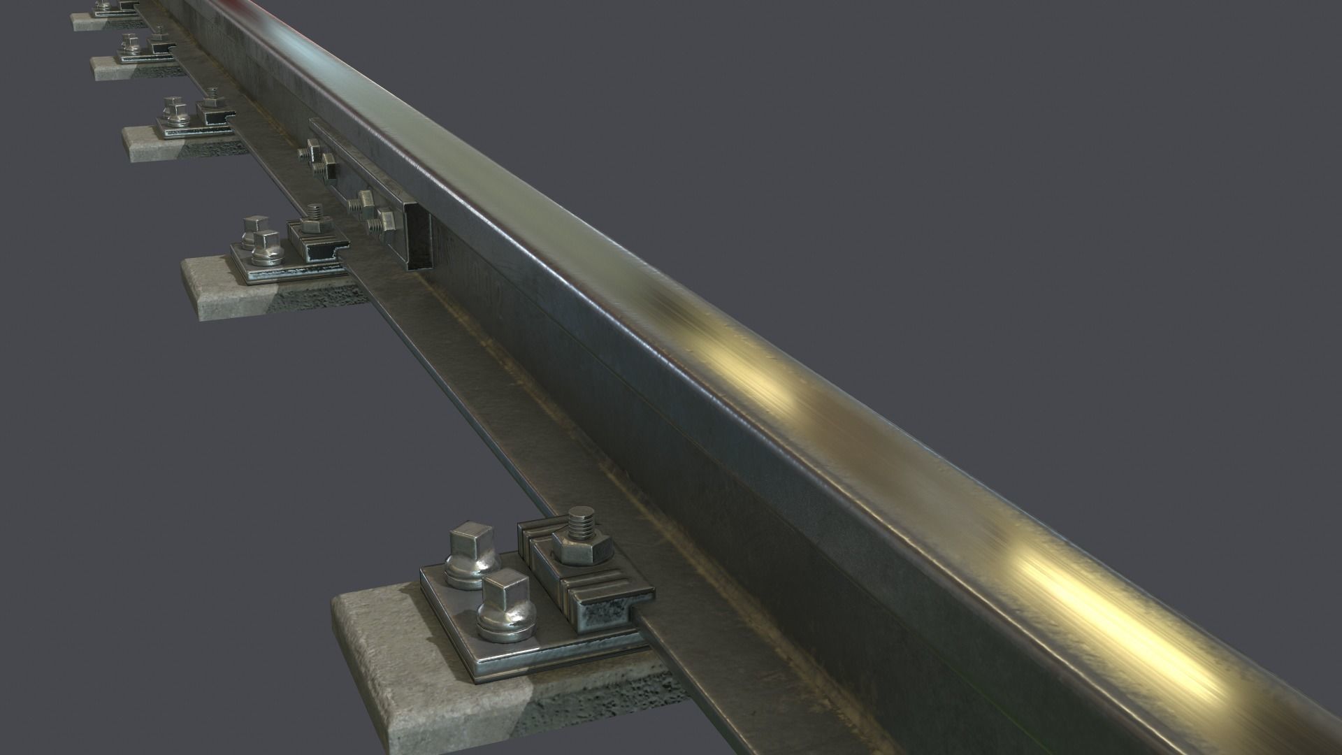 Underground metro railway Low-poly 3D model_11