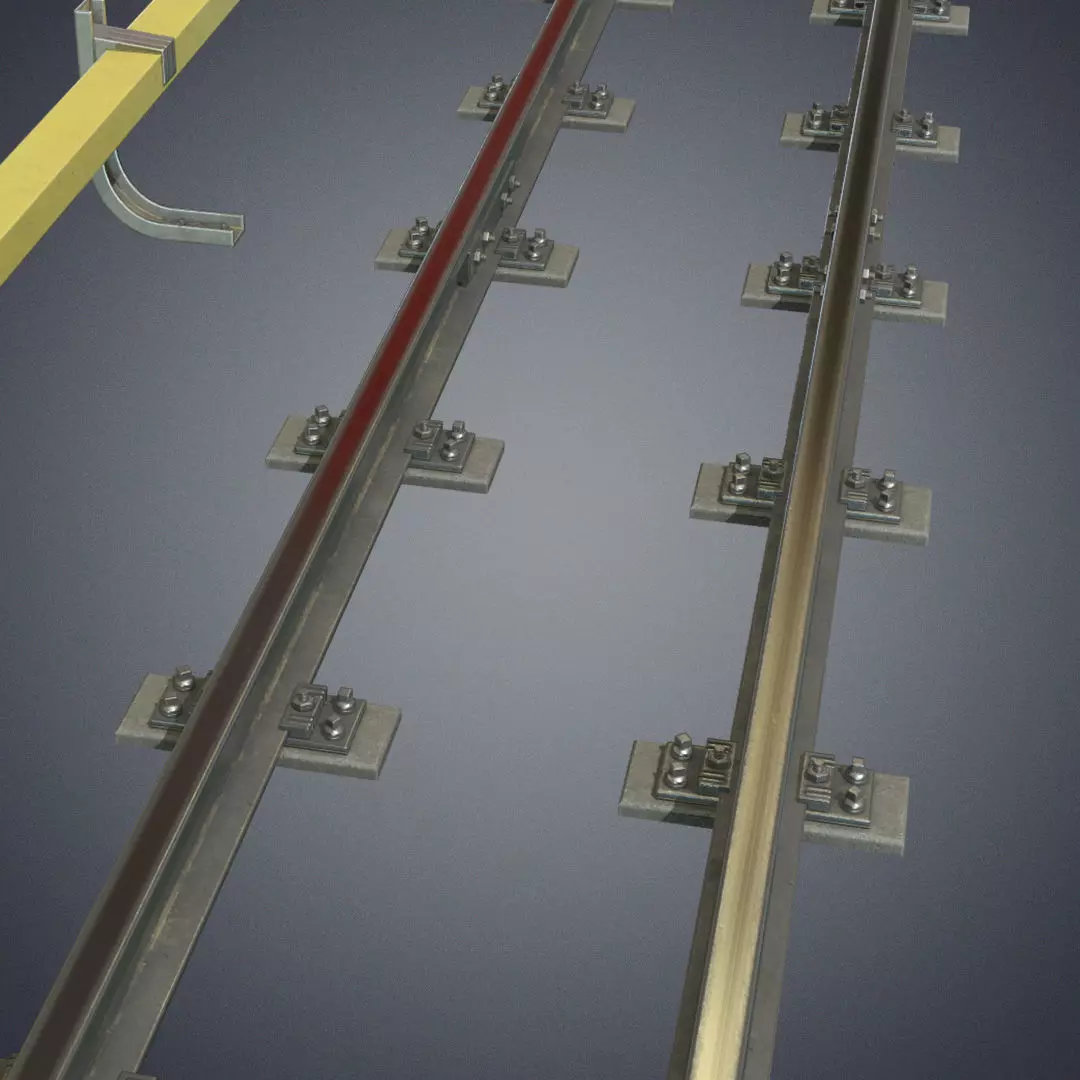 Underground metro railway Low-poly 3D model_0