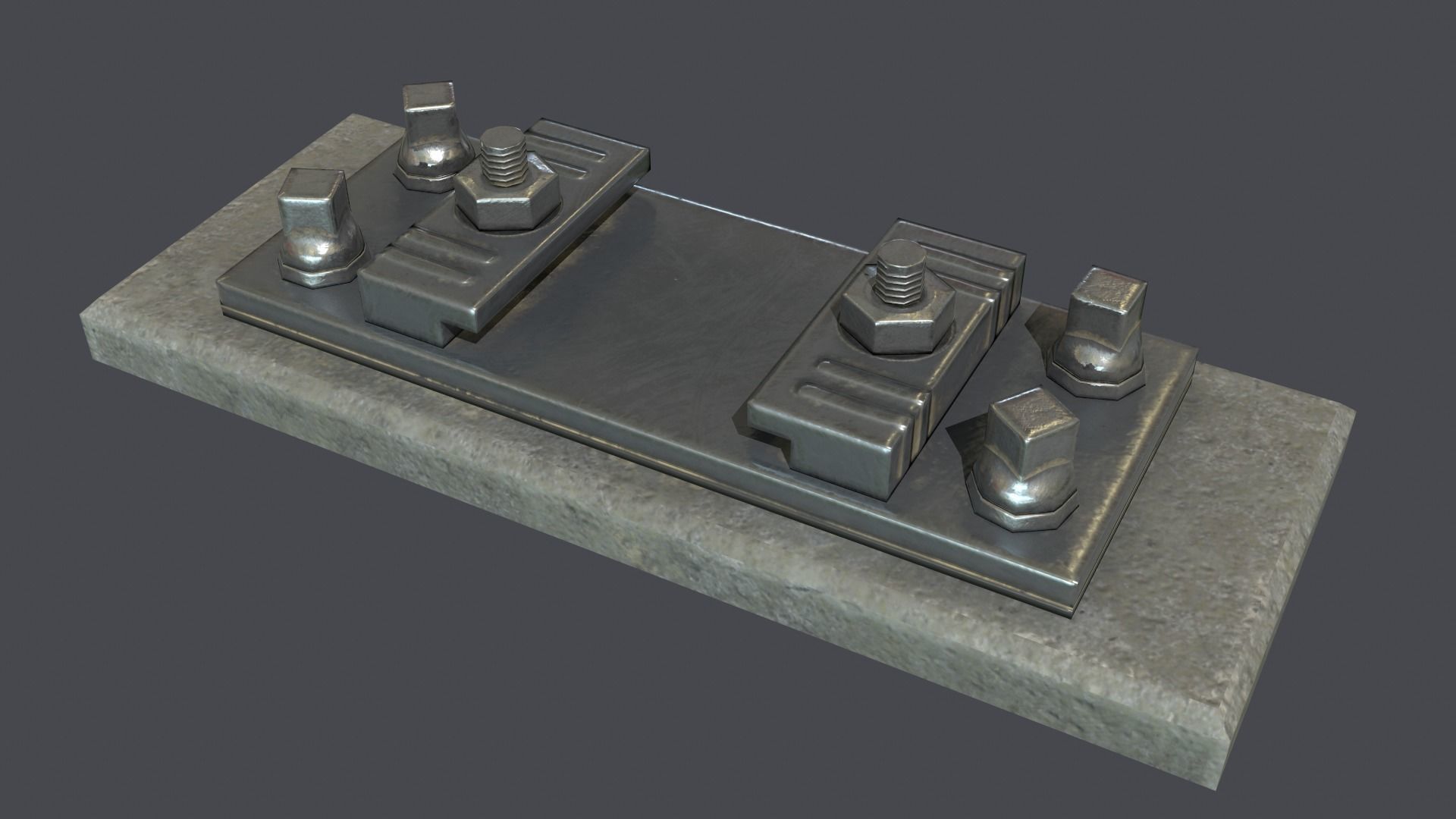 Underground metro railway Low-poly 3D model_15