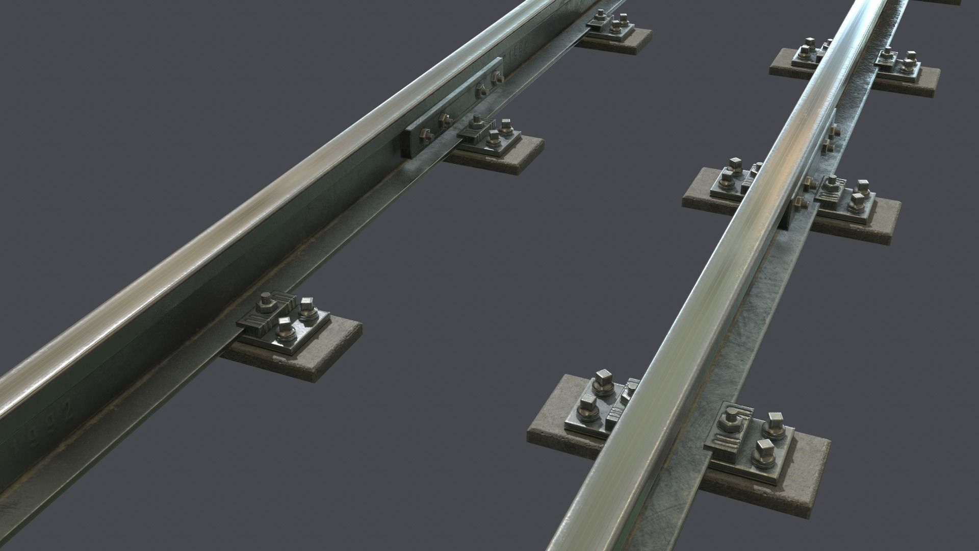 Underground metro railway Low-poly 3D model_10