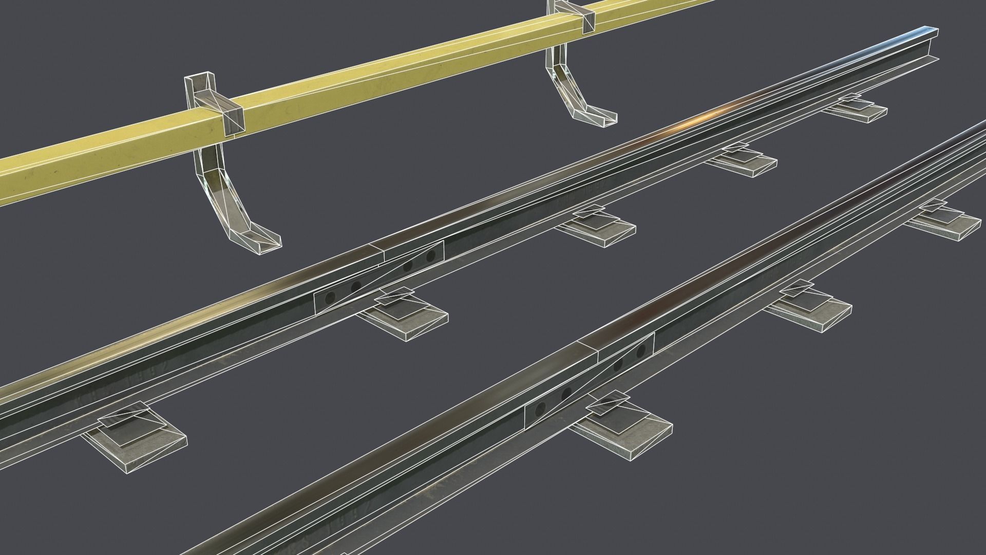 Underground metro railway Low-poly 3D model_6