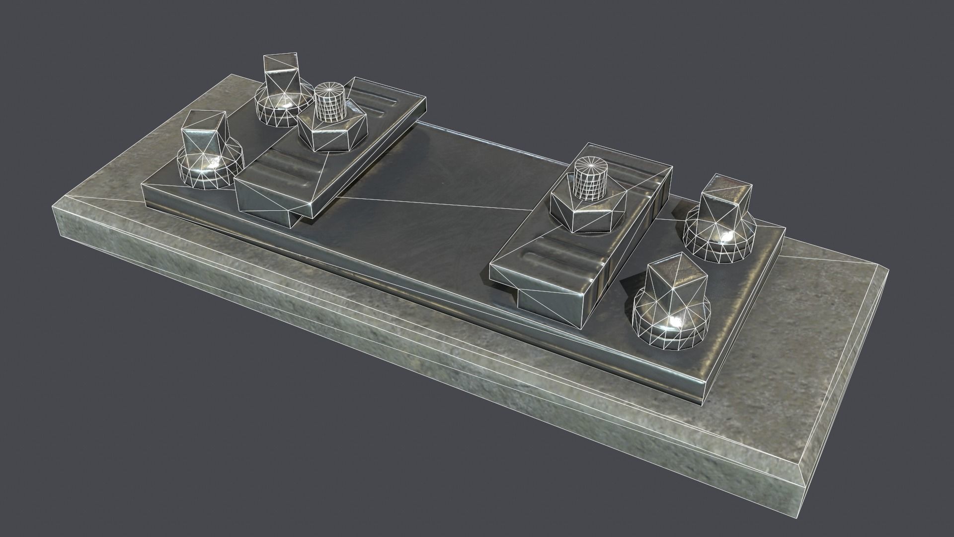 Underground metro railway Low-poly 3D model_13