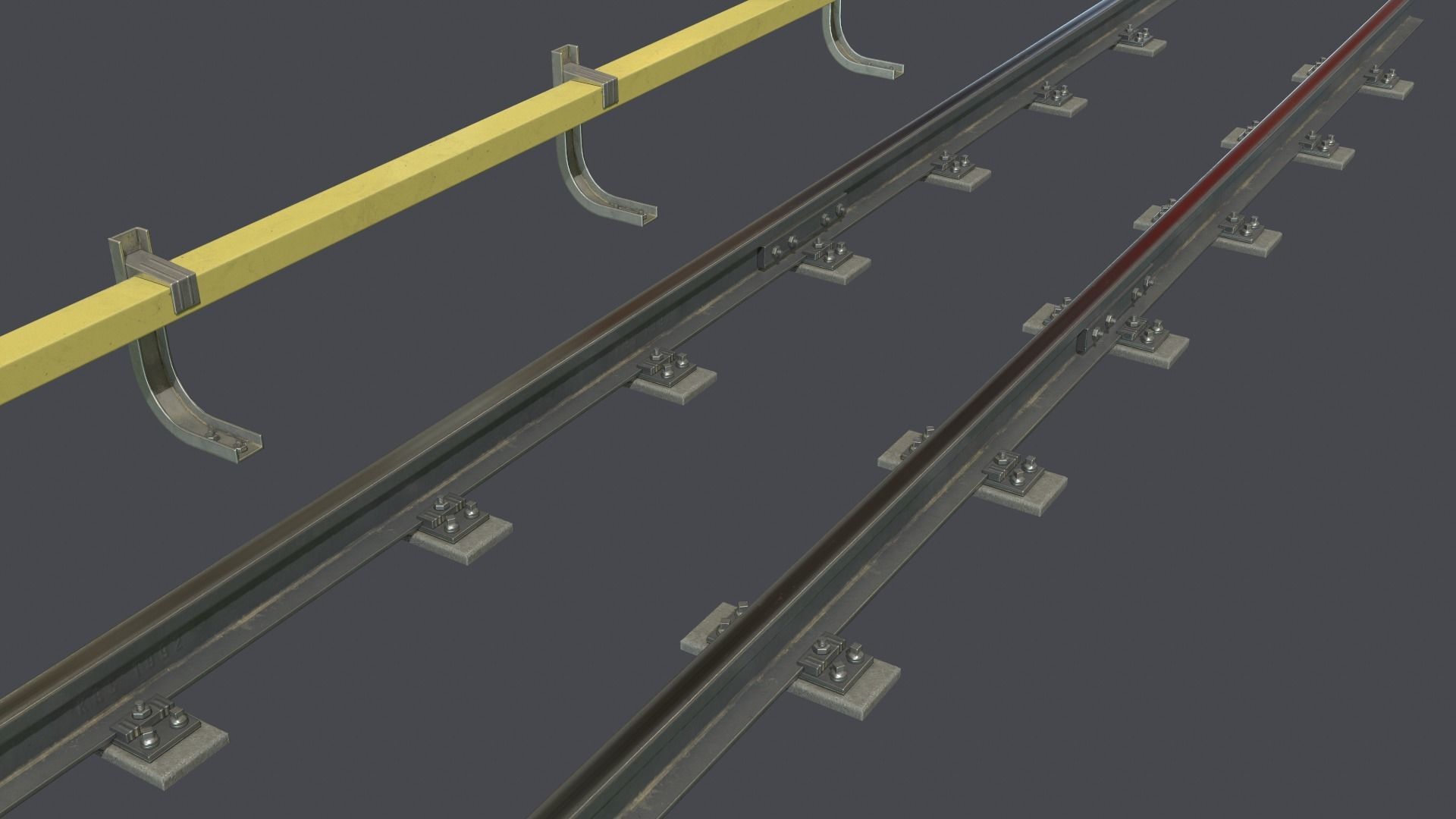 Underground metro railway Low-poly 3D model_2